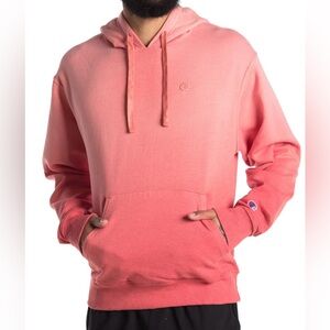 NWT Champion Powerblend Fleece Hoodie in a pink ombre dyed color